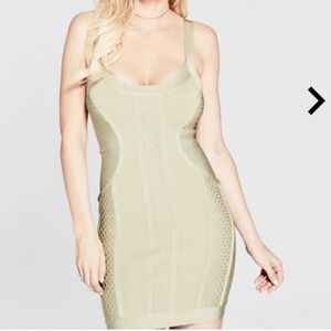 SOLD Marciano Tamani Sage Bandage Mini Dress XS